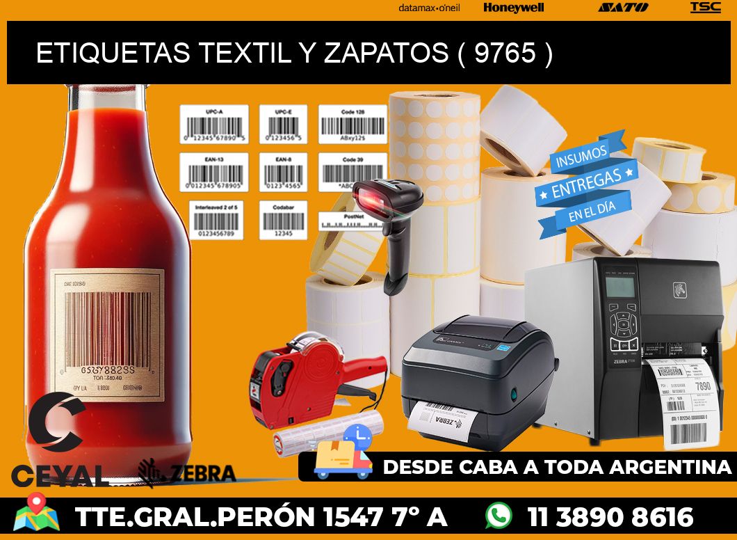 ETIQUETAS TEXTIL Y ZAPATOS ( 9765 )