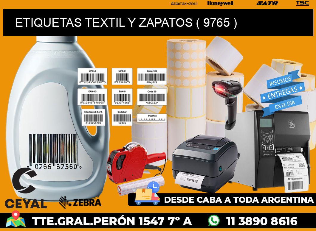 ETIQUETAS TEXTIL Y ZAPATOS ( 9765 )