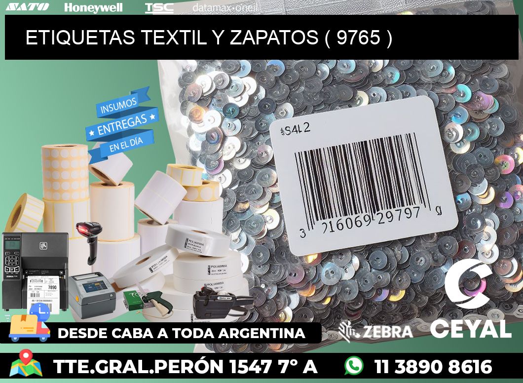 ETIQUETAS TEXTIL Y ZAPATOS ( 9765 )