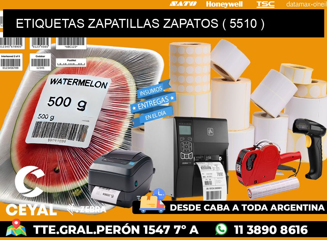 ETIQUETAS ZAPATILLAS ZAPATOS ( 5510 )