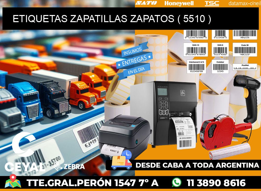 ETIQUETAS ZAPATILLAS ZAPATOS ( 5510 )