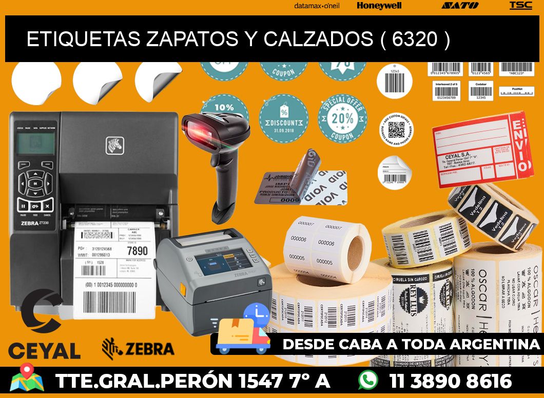 ETIQUETAS ZAPATOS Y CALZADOS ( 6320 )