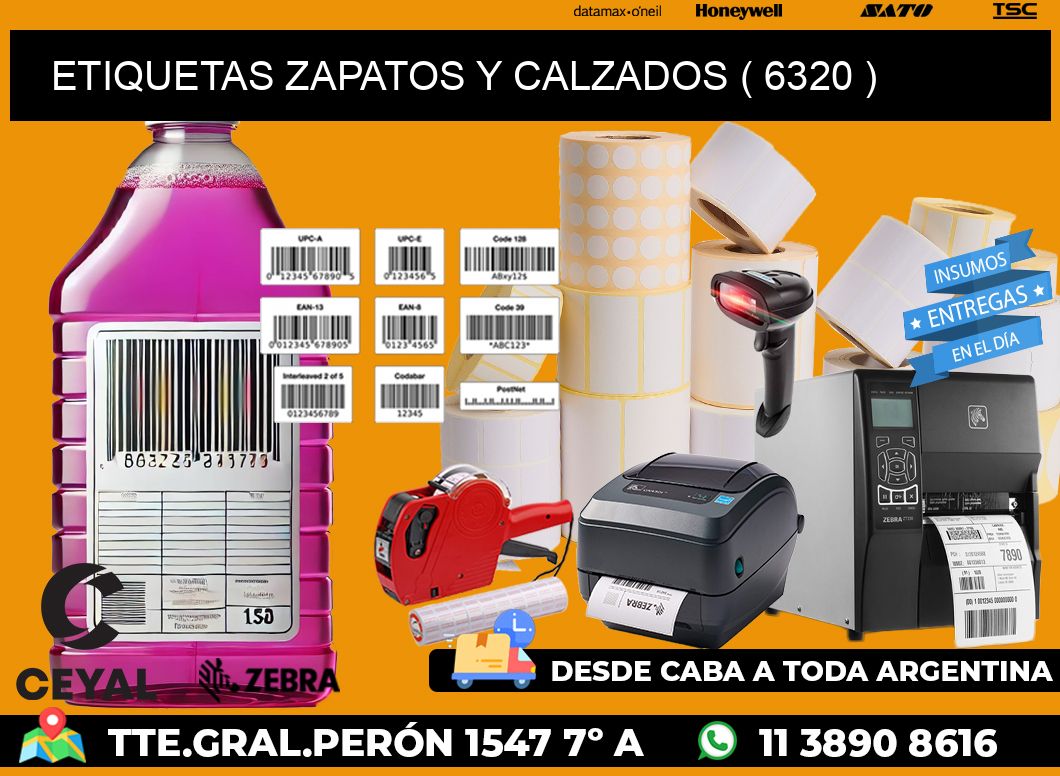 ETIQUETAS ZAPATOS Y CALZADOS ( 6320 )