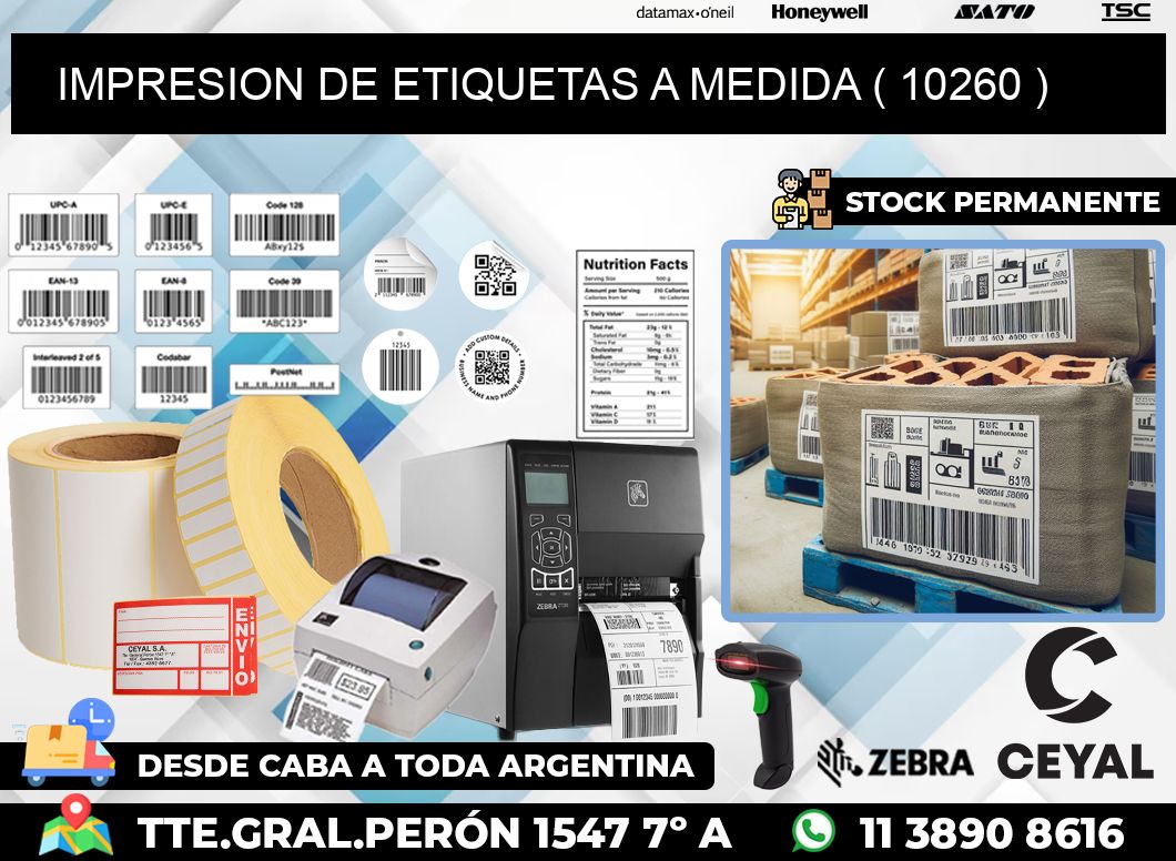 IMPRESION DE ETIQUETAS A MEDIDA ( 10260 )