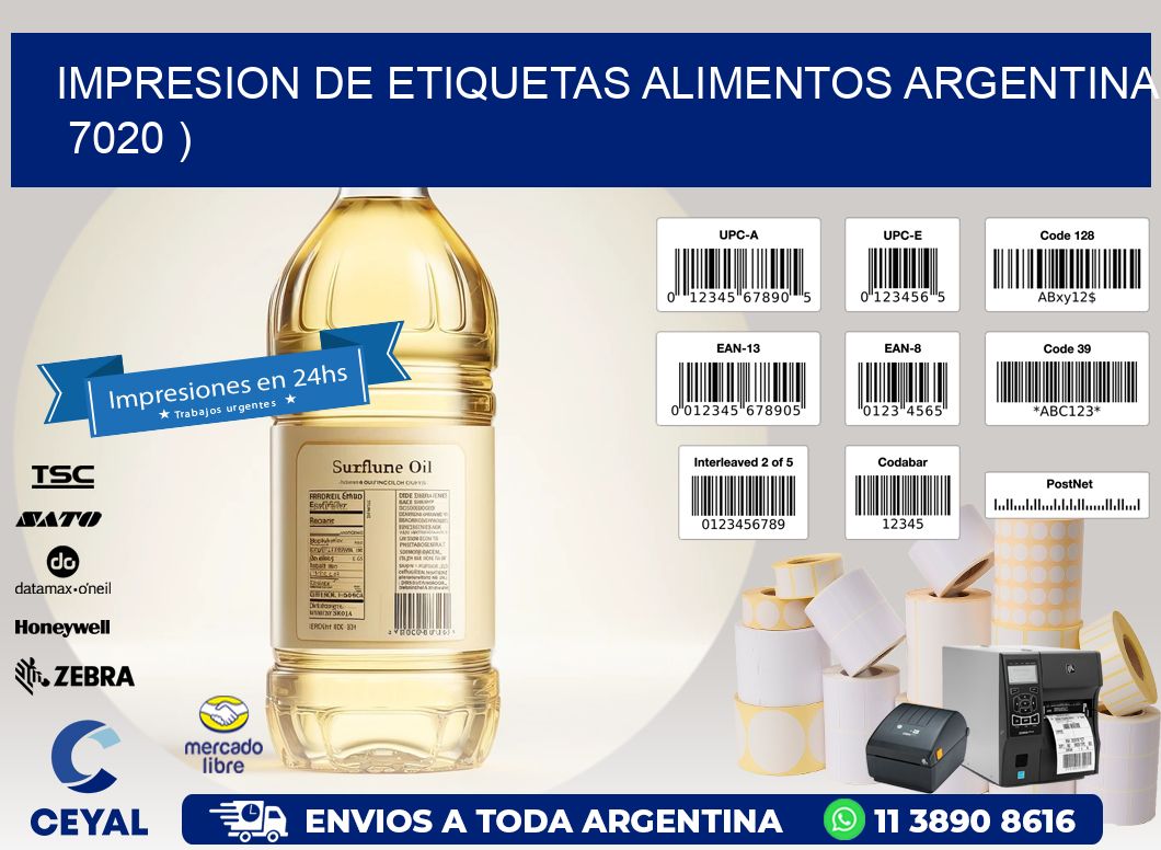 IMPRESION DE ETIQUETAS ALIMENTOS ARGENTINA   7020 )