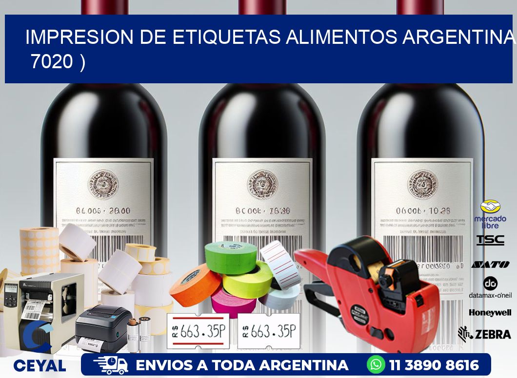 IMPRESION DE ETIQUETAS ALIMENTOS ARGENTINA   7020 )