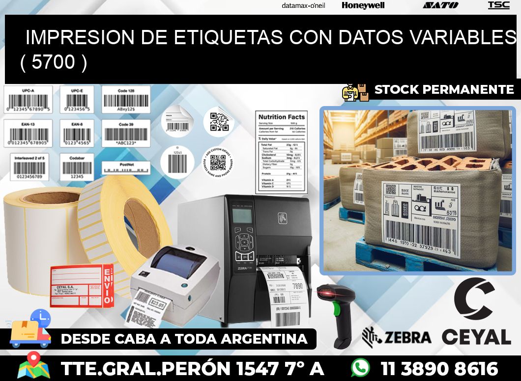 IMPRESION DE ETIQUETAS CON DATOS VARIABLES ( 5700 )