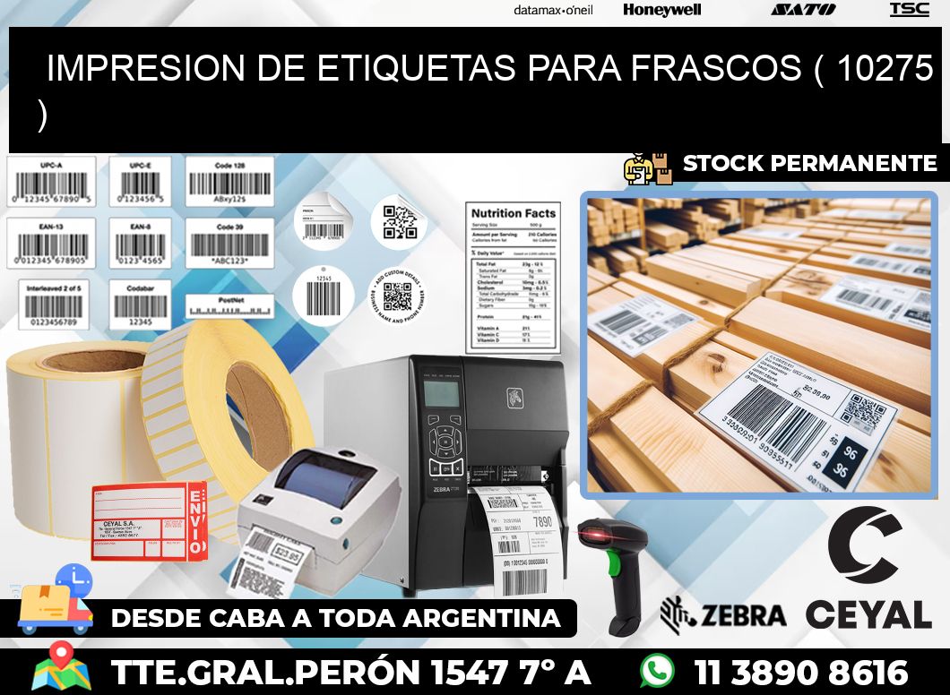 IMPRESION DE ETIQUETAS PARA FRASCOS ( 10275 )