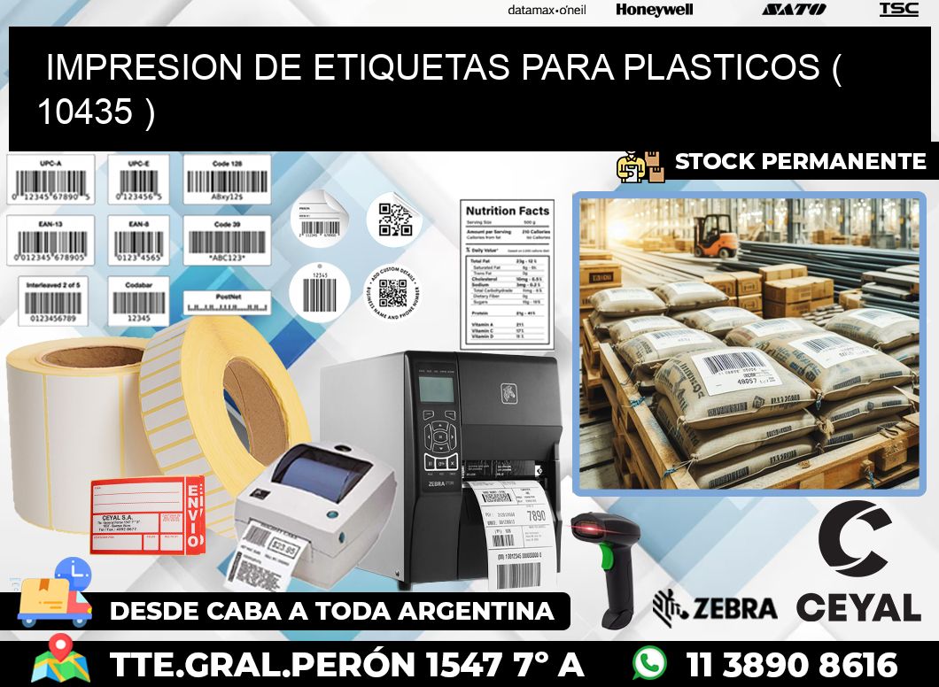 IMPRESION DE ETIQUETAS PARA PLASTICOS ( 10435 )