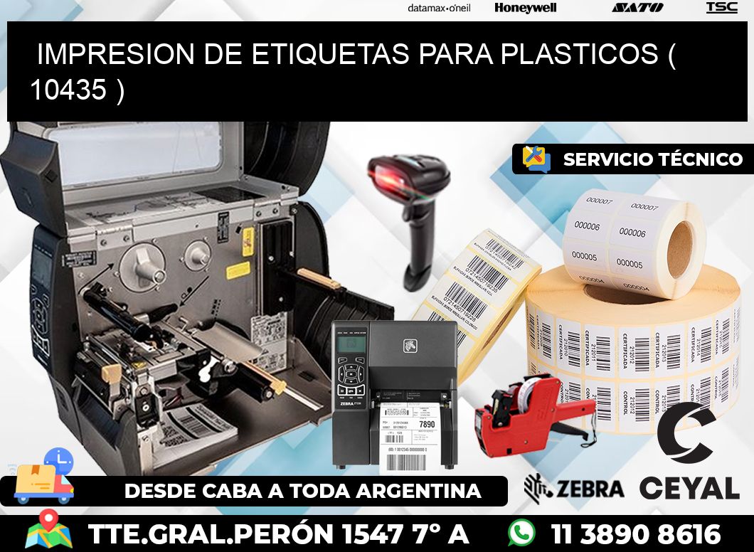 IMPRESION DE ETIQUETAS PARA PLASTICOS ( 10435 )