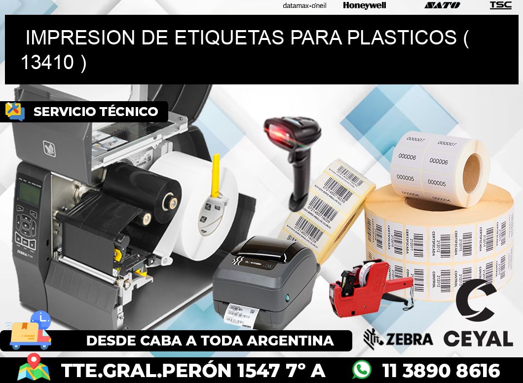 IMPRESION DE ETIQUETAS PARA PLASTICOS ( 13410 )