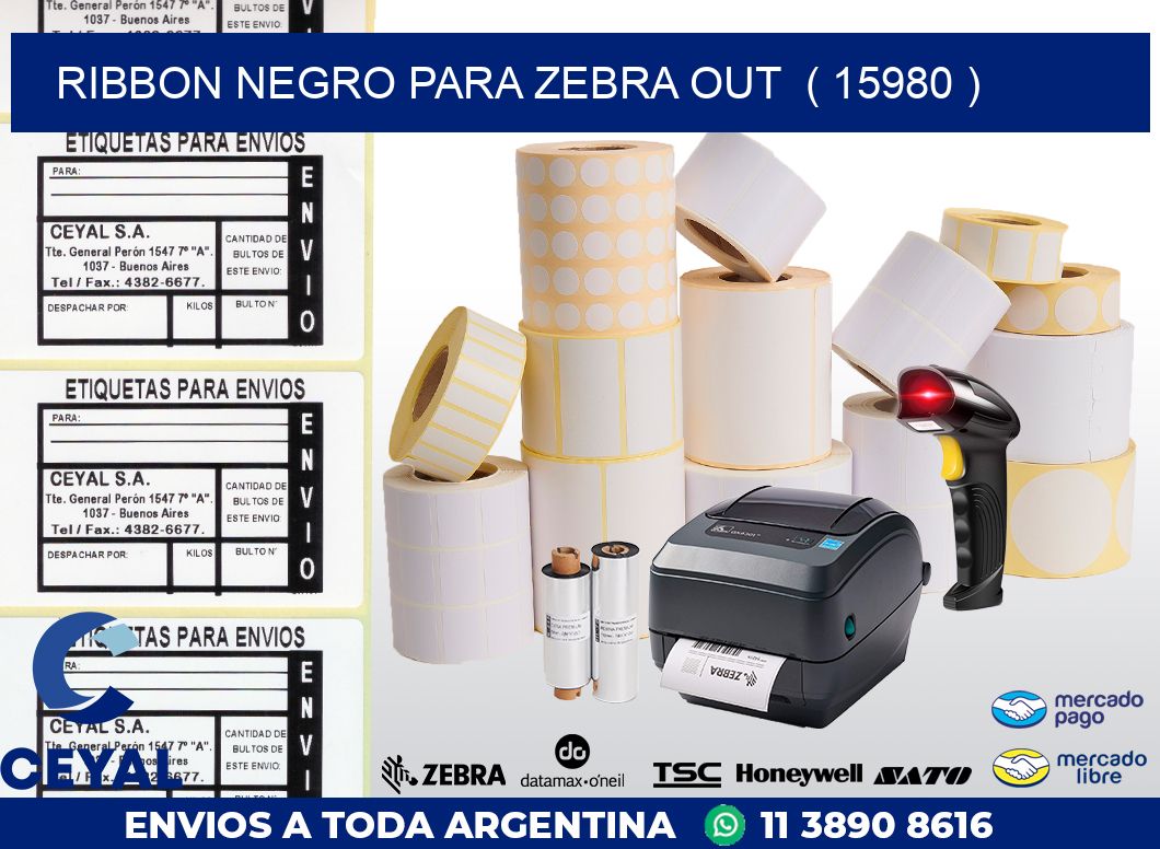 RIBBON NEGRO PARA ZEBRA OUT  ( 15980 )