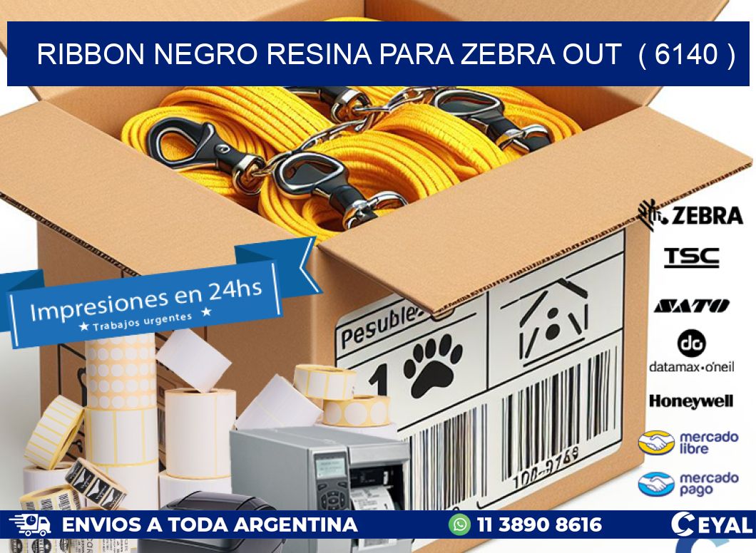 RIBBON NEGRO RESINA PARA ZEBRA OUT  ( 6140 )