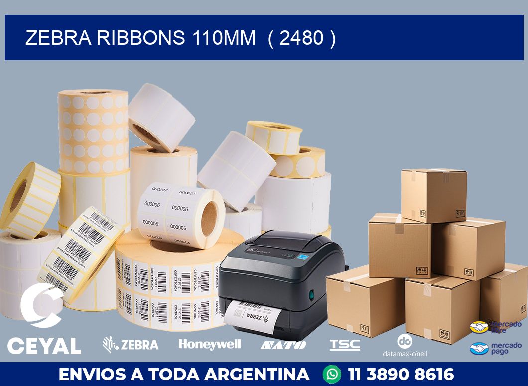 ZEBRA RIBBONS 110MM  ( 2480 )