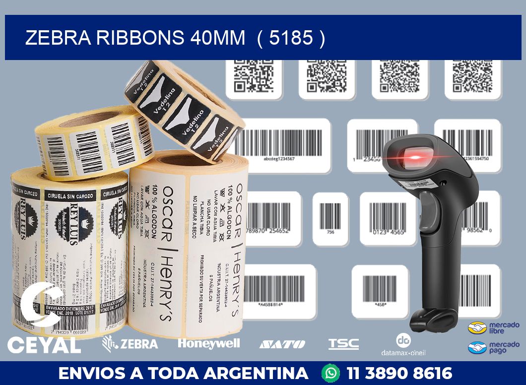 ZEBRA RIBBONS 40MM  ( 5185 )