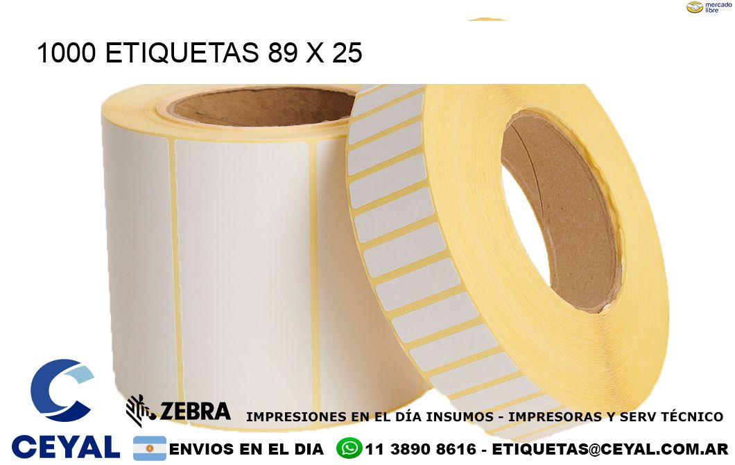 1000 ETIQUETAS 89 x 25