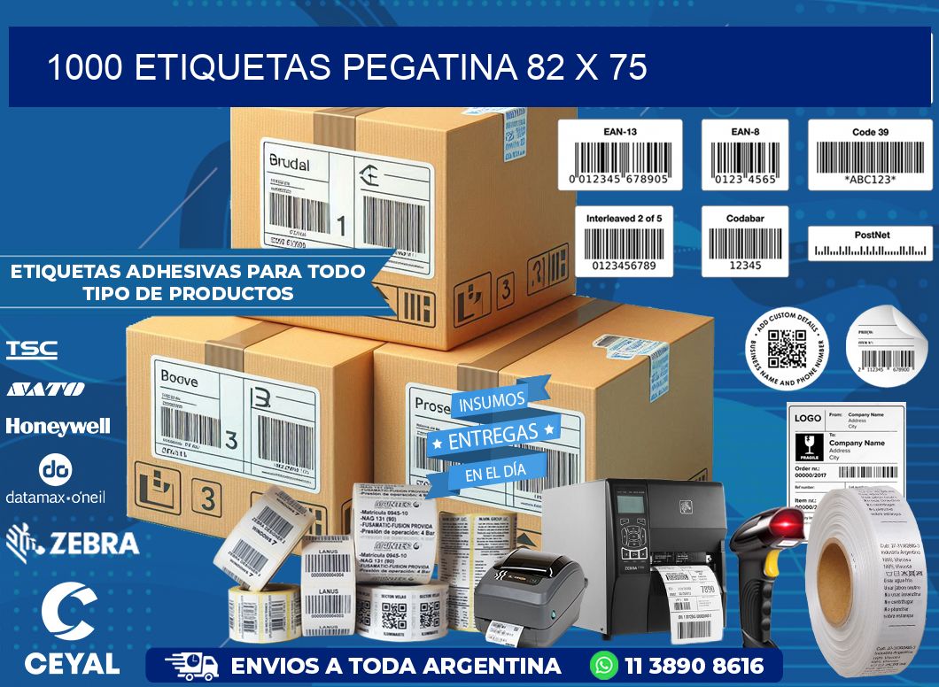 1000 ETIQUETAS PEGATINA 82 x 75