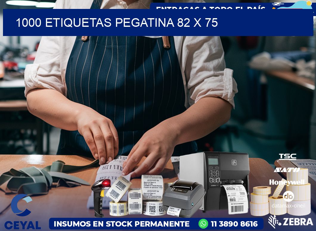 1000 ETIQUETAS PEGATINA 82 x 75