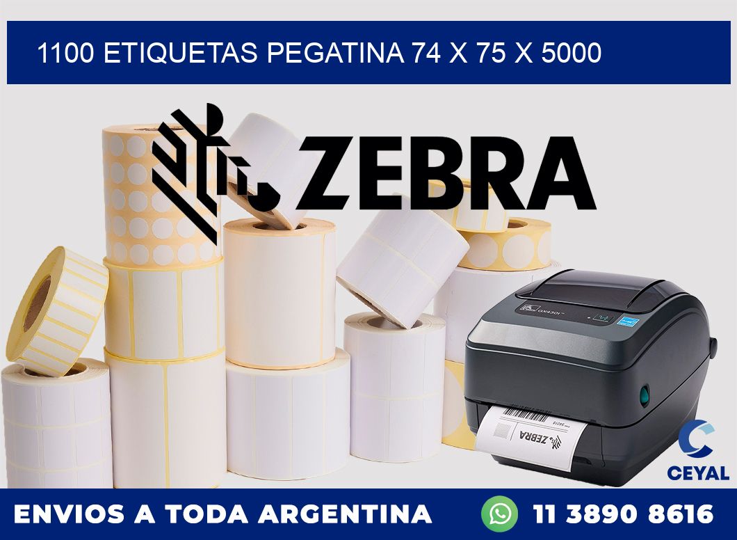 1100 ETIQUETAS PEGATINA 74 x 75 x 5000