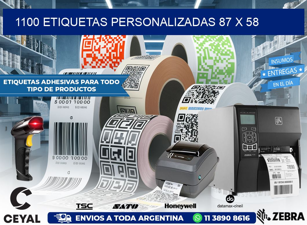 1100 ETIQUETAS PERSONALIZADAS 87 x 58