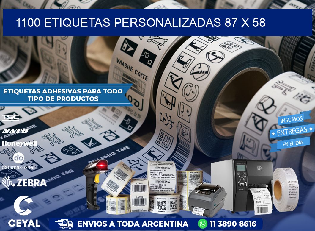 1100 ETIQUETAS PERSONALIZADAS 87 x 58