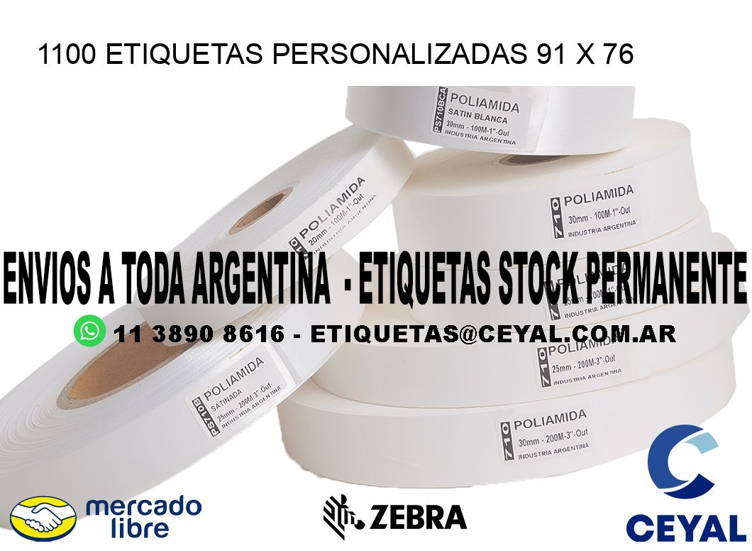 1100 ETIQUETAS PERSONALIZADAS 91 x 76