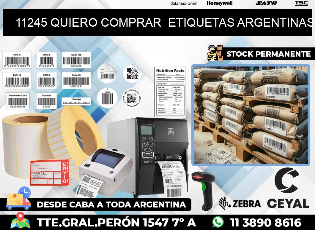 11245 QUIERO COMPRAR  ETIQUETAS ARGENTINAS