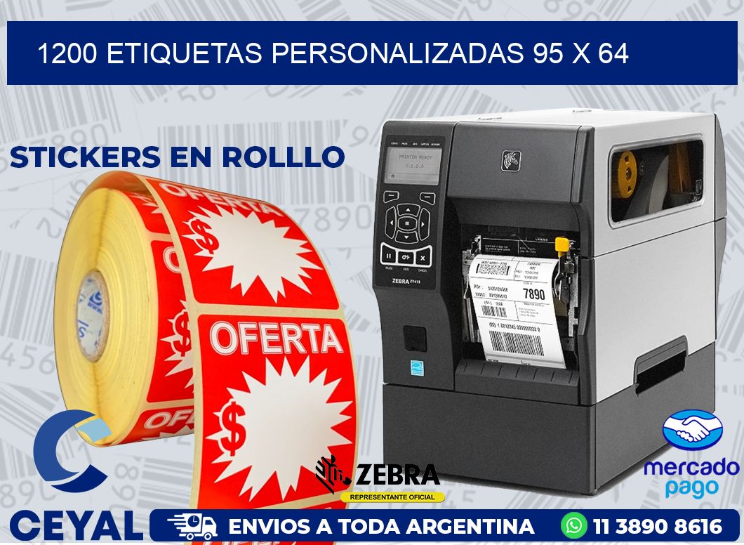 1200 ETIQUETAS PERSONALIZADAS 95 x 64