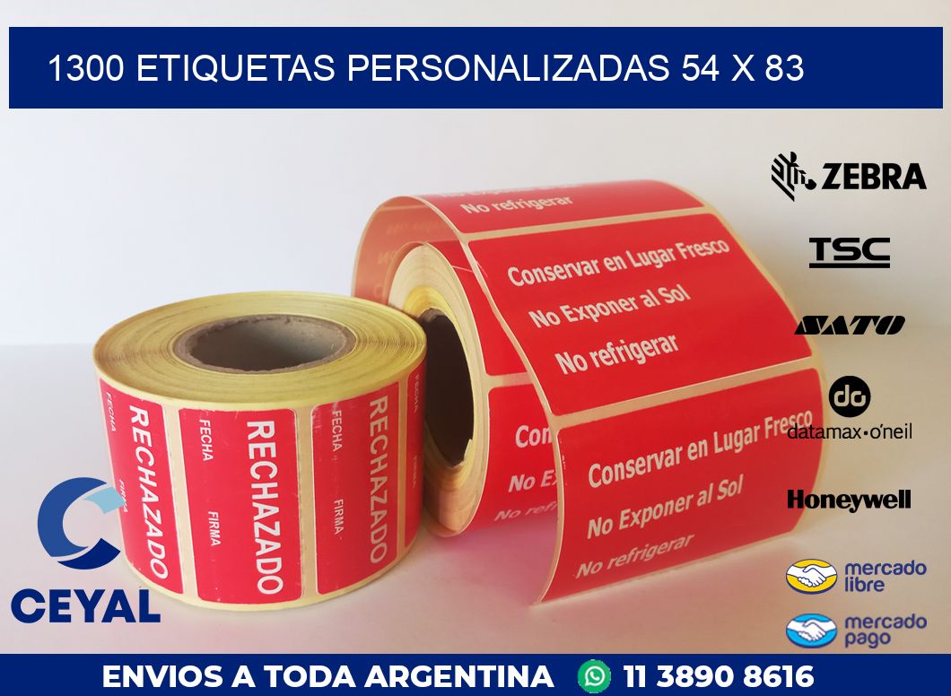 1300 ETIQUETAS PERSONALIZADAS 54 x 83