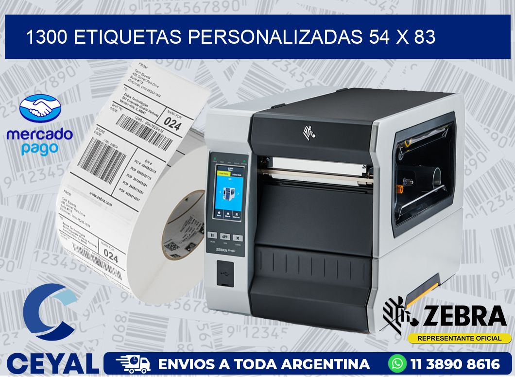 1300 ETIQUETAS PERSONALIZADAS 54 x 83
