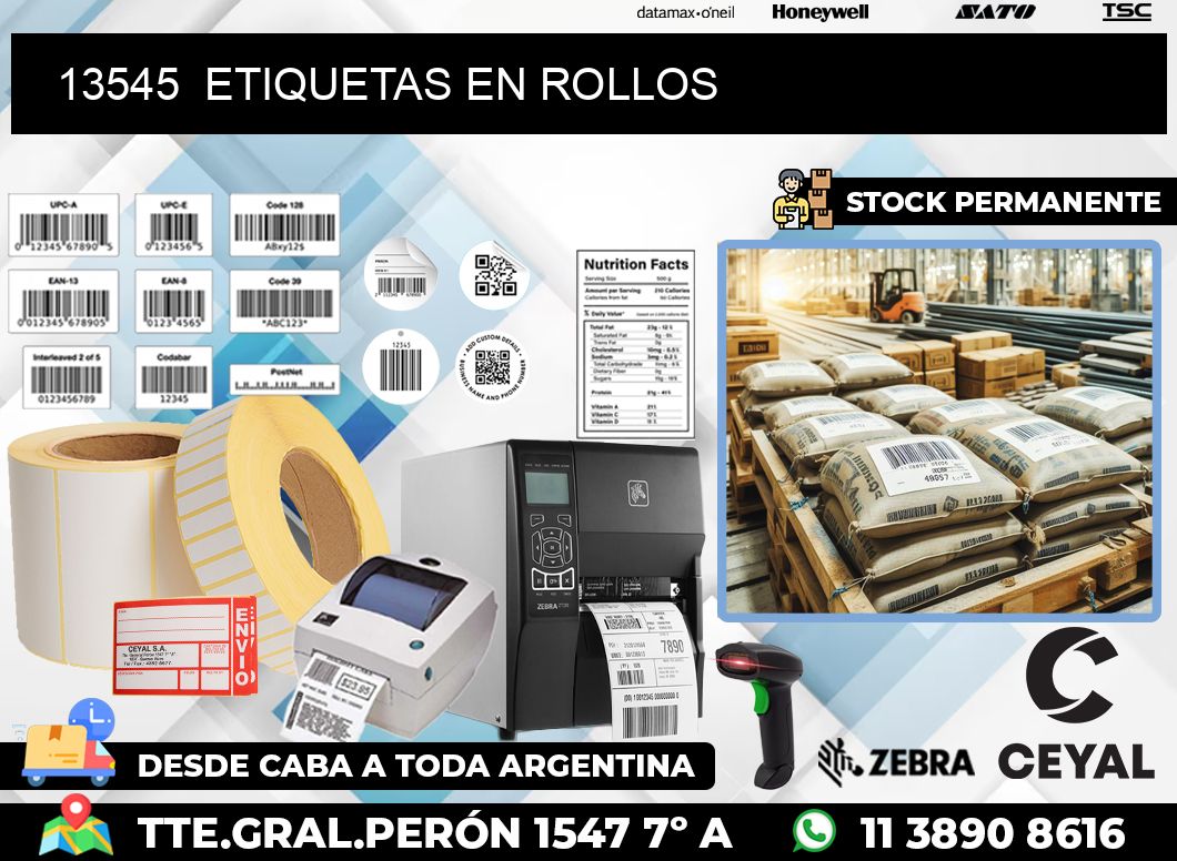 13545  ETIQUETAS EN ROLLOS