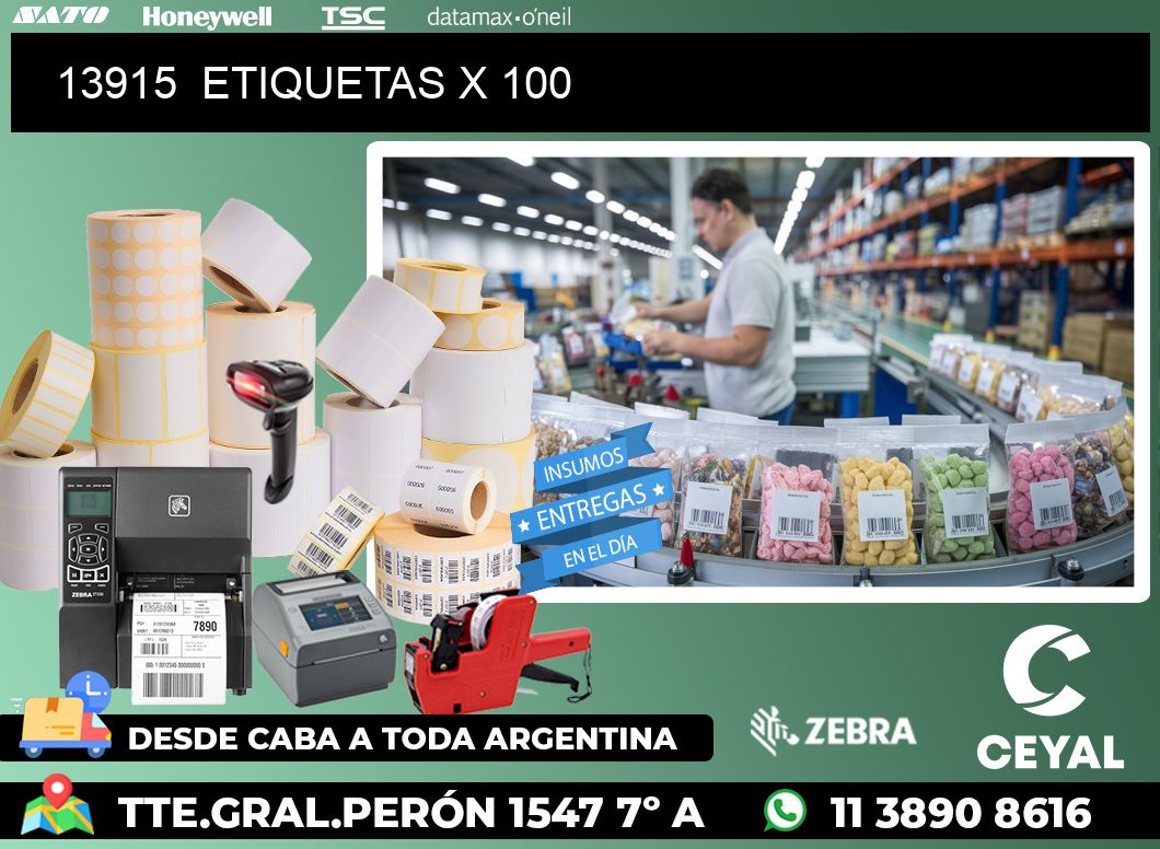 13915  ETIQUETAS X 100