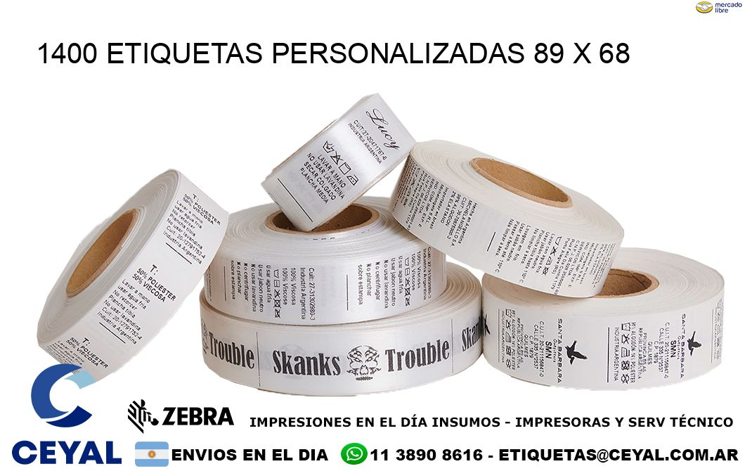 1400 ETIQUETAS PERSONALIZADAS 89 x 68