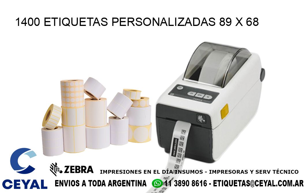 1400 ETIQUETAS PERSONALIZADAS 89 x 68