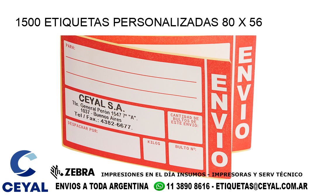 1500 ETIQUETAS PERSONALIZADAS 80 x 56