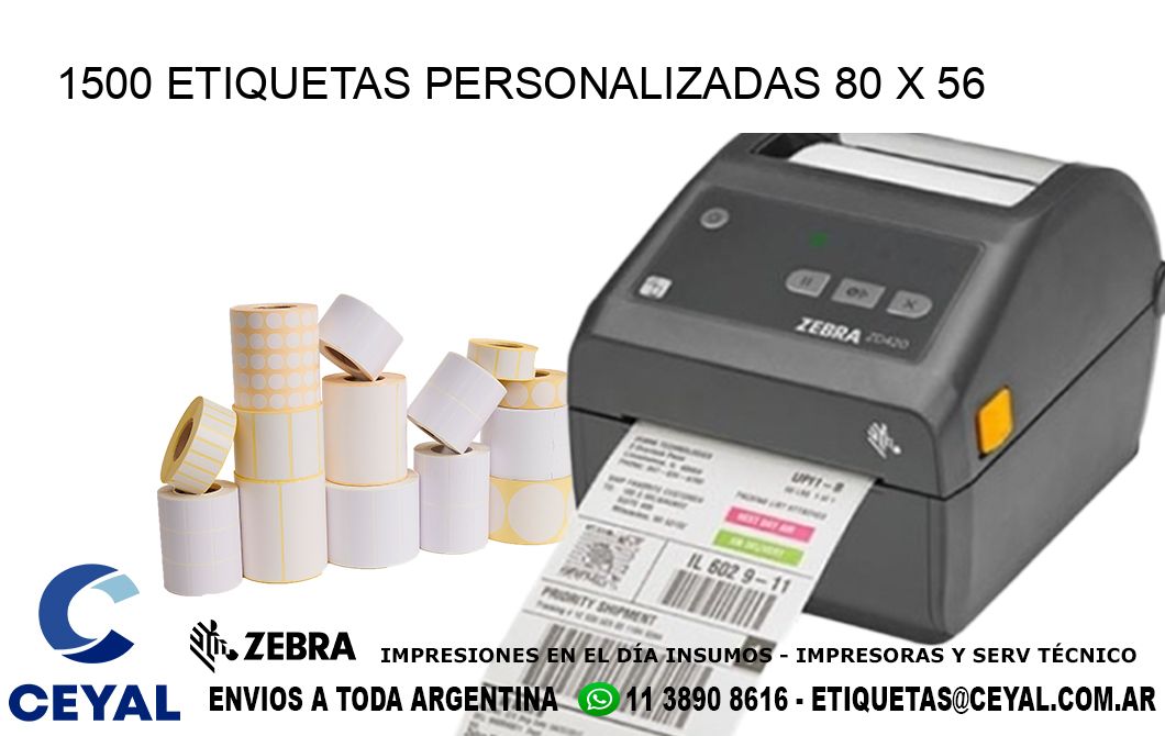 1500 ETIQUETAS PERSONALIZADAS 80 x 56