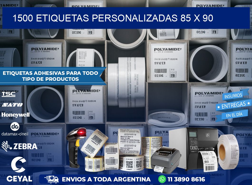 1500 ETIQUETAS PERSONALIZADAS 85 x 90