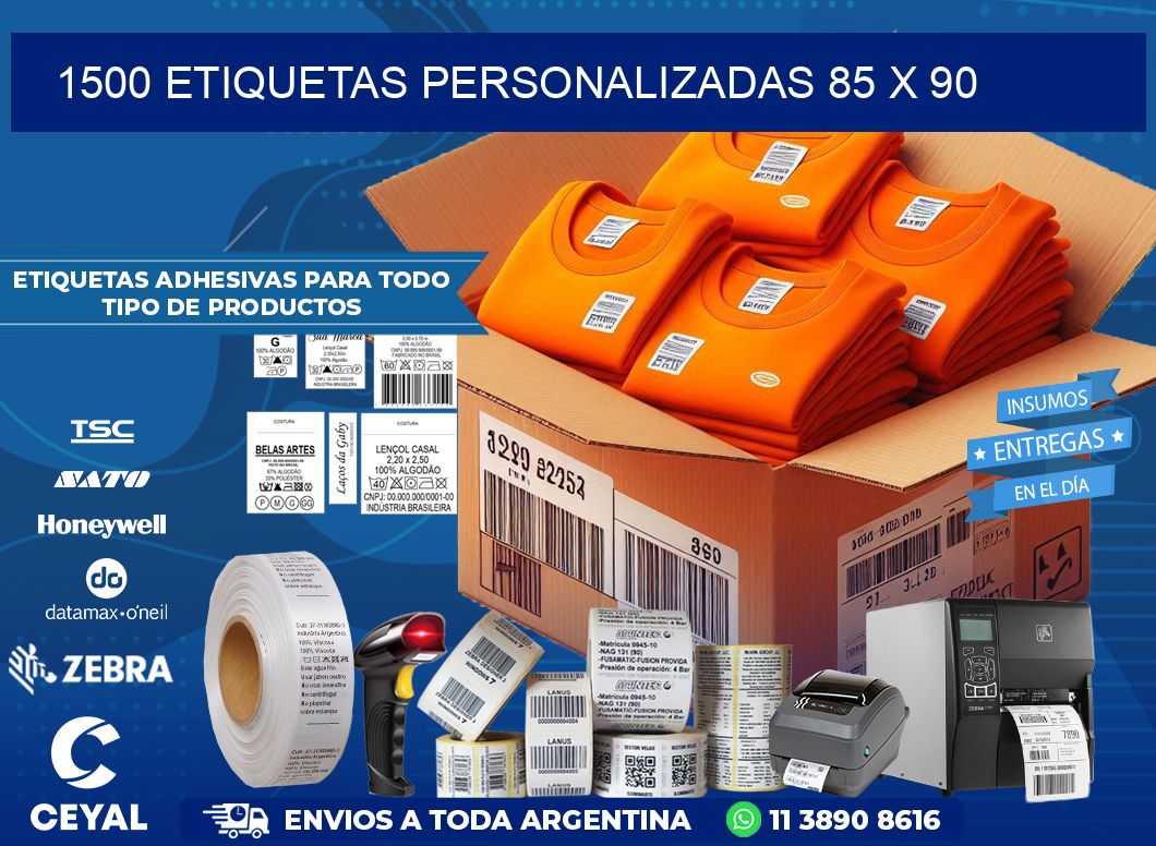 1500 ETIQUETAS PERSONALIZADAS 85 x 90