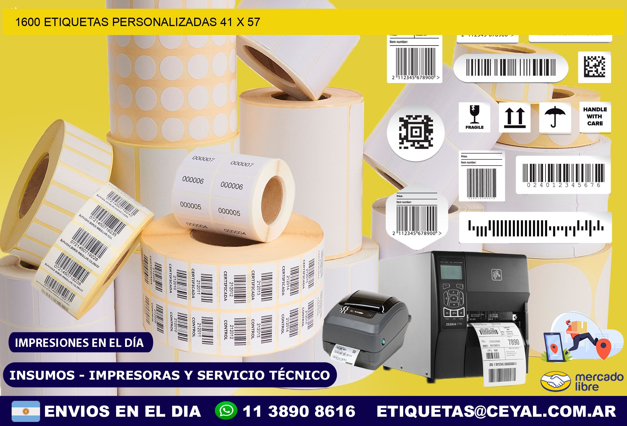 1600 ETIQUETAS PERSONALIZADAS 41 x 57