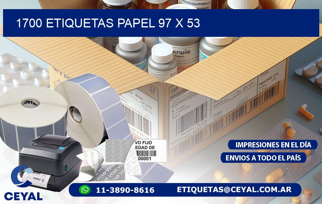 1700 ETIQUETAS PAPEL 97 x 53