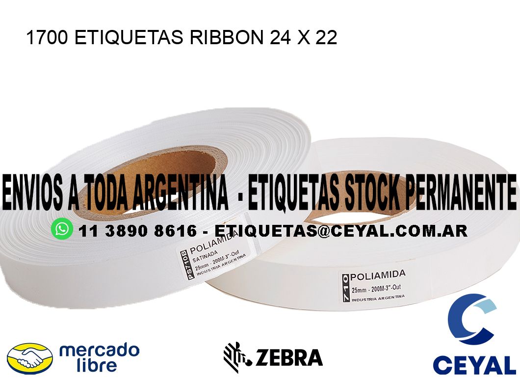 1700 ETIQUETAS RIBBON 24 x 22