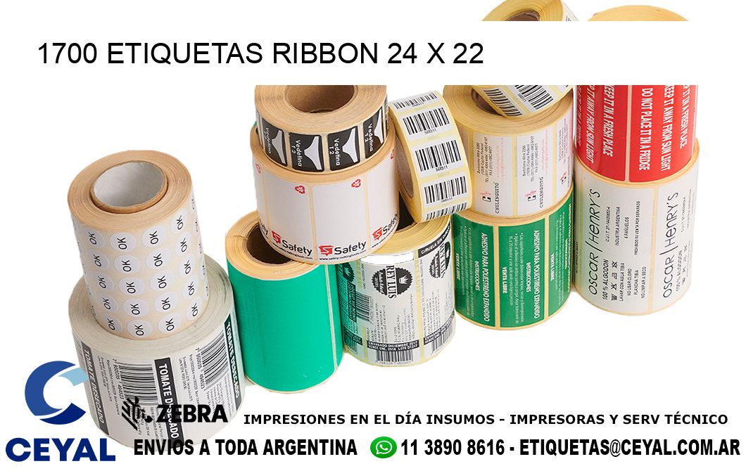 1700 ETIQUETAS RIBBON 24 x 22