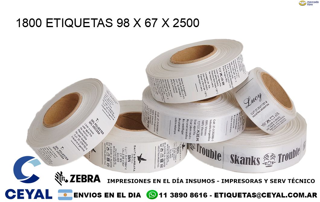 1800 ETIQUETAS 98 x 67 x 2500