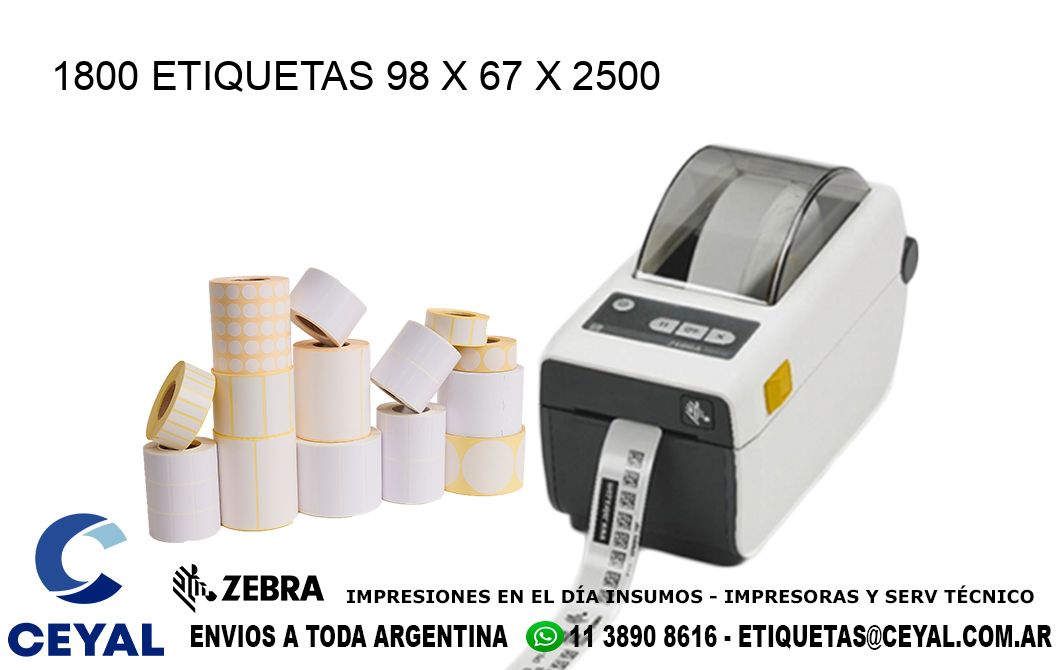 1800 ETIQUETAS 98 x 67 x 2500