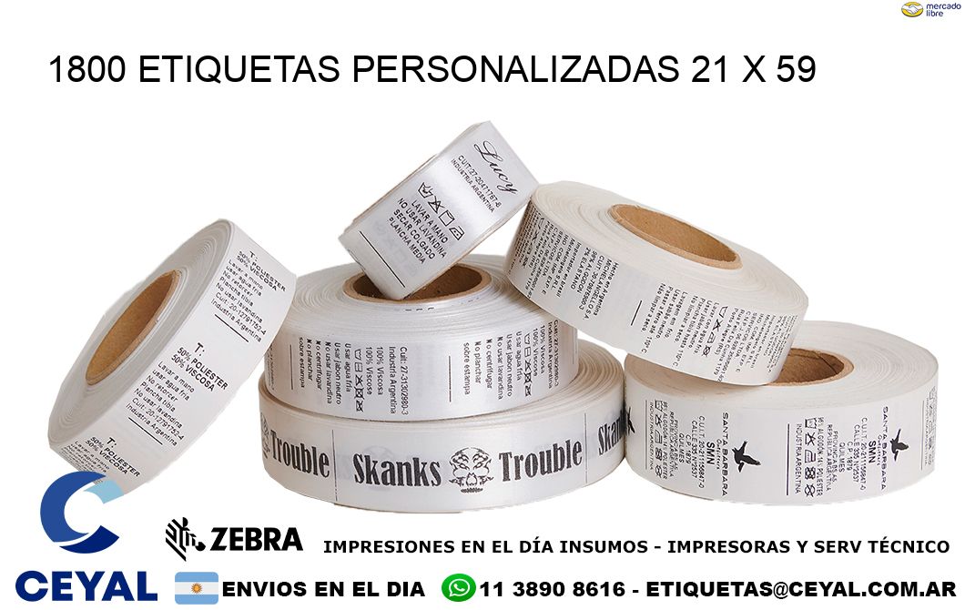 1800 ETIQUETAS PERSONALIZADAS 21 x 59