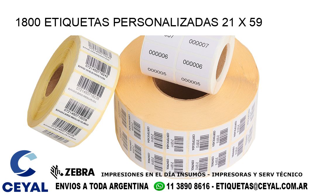 1800 ETIQUETAS PERSONALIZADAS 21 x 59