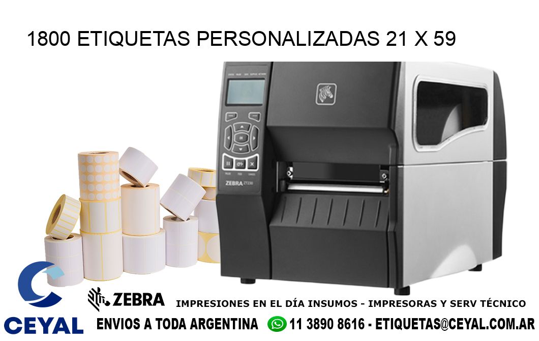 1800 ETIQUETAS PERSONALIZADAS 21 x 59