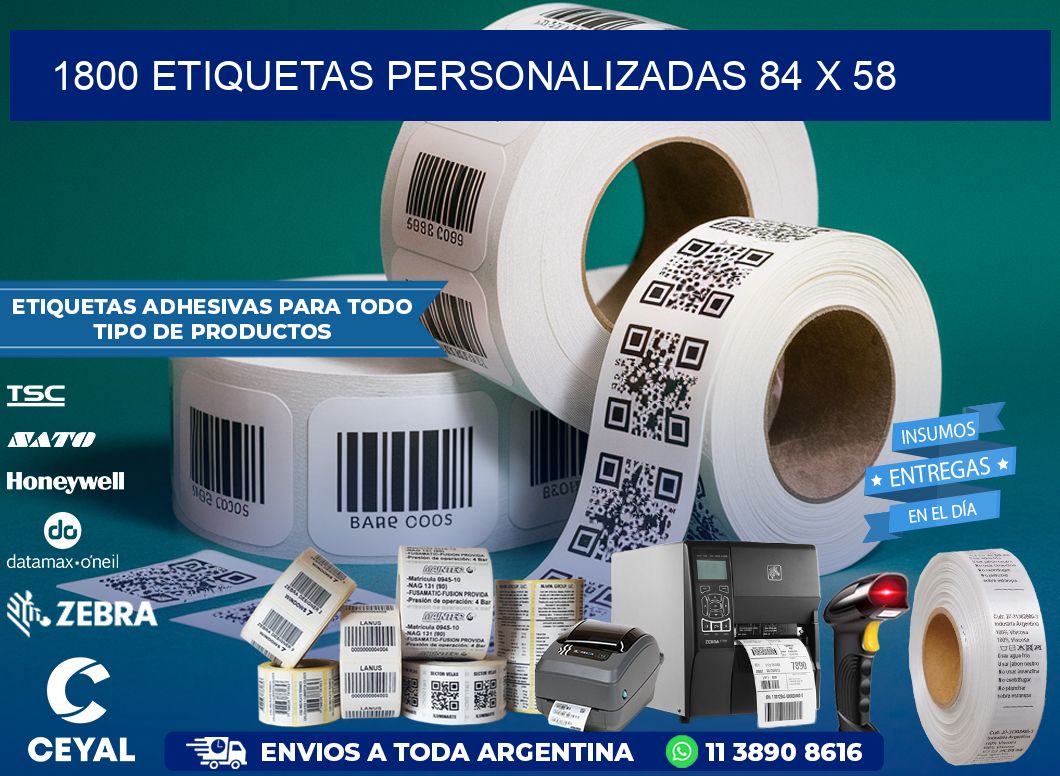 1800 ETIQUETAS PERSONALIZADAS 84 x 58