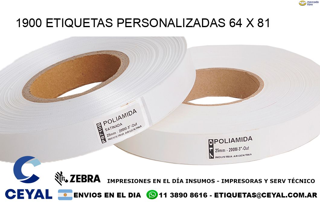 1900 ETIQUETAS PERSONALIZADAS 64 x 81