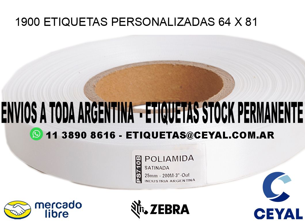 1900 ETIQUETAS PERSONALIZADAS 64 x 81
